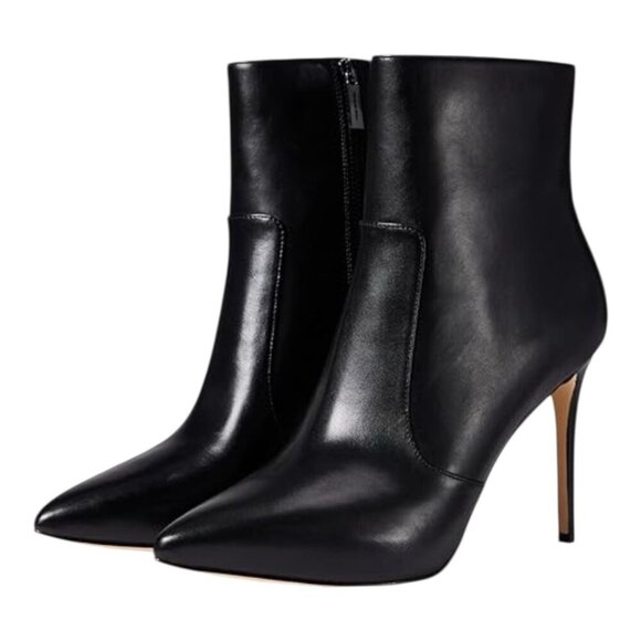 MICHAEL MICHAEL KORS Women's Black‎ Rue Leather  Stiletto Bootie Size 10 - Picture 1 of 12